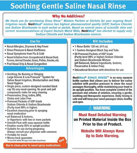 عبوات طب الأطفال المختلطة مسبقة الشطف للجيوب الأنفية من نيل ميد، عبوة من 120 قطعة (عبوة من قطعتين) in Kuwait