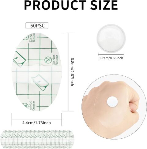 60 Pcs Baby Waterproof Ear Stickers Clear Disposable Ear Covers with Ear Plugs, Baby Ear Protection for Bath, Ear Shower Caps for Shower Surfing Snorkeling and Other Water Sports(White) in Saudi Arabia