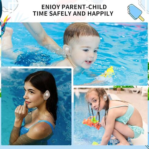 60 Pcs Baby Waterproof Ear Stickers Clear Disposable Ear Covers with Ear Plugs, Baby Ear Protection for Bath, Ear Shower Caps for Shower Surfing Snorkeling and Other Water Sports(White) in Saudi Arabia
