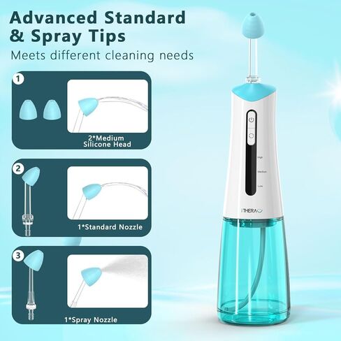 iTHERAU Electric Nasal Irrigation System for Nose Discomfort Relief & Nasal Care,Neti Pot Sinus Rinse Kit,Portable Nose Cleaner,3 Modes for Sinus Rinse,Nasal Irrigator with 30 Nasal Saline Packets in Kuwait