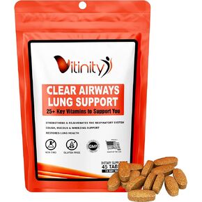 Lung Respiratory Immune Supplement + 3 Day Detox,39+Key Ingredient Lung Detox for Breathing, Asthma,Seasonal Allergy Tablet(45+9 Tablets) in Kuwait