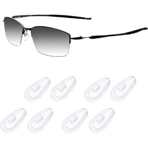 Acefrog 4 Pairs Upgraded Teardrop Air Bag Cushion Silicone Nose Pads for Oakley Contrail OO4147, Truss Rod OX5123 0X5124 Eyeglass Sunglass, Push-in Nose Piece Replacement, Anti-Slip, Clear in Saudi Arabia