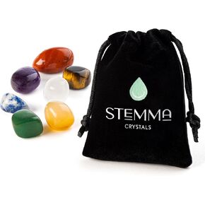 مجموعة احجار شاكرا العلاجية والكريستال من ستيما | هدايا برج القوس | هدايا علم التنجيم للنساء، اكسسوارات التأمل الكريستالية وهدايا لمحبي الكريستالات والأحجار | in Kuwait