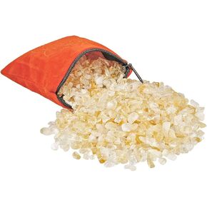 SUNYIK Natural Citrine Tumbled Chip Stone, Sacral Chakra Crystal Pillow for Healing Reiki, Sphere Sculpture Figurine Point Display Stand, Sacral Chakra