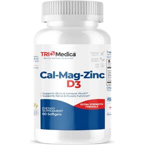 Cal-Mag-Zinc D3 Dietary Supplement (Calcium Magnesium Zinc & Vitamin D3) | Immune, Bones & Teeth Support | Non-GMO | Vegan | Gluten Free | Dairy Free | Kosher | 60 Softgels | (60 Count (Pack of 1)) in Saudi Arabia