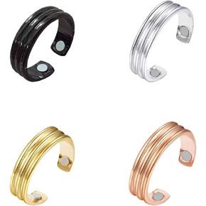 Lymph Detox Ring Lymphatic Drainage Rings, Open Adjustable Therapy Slim Rings For Women, 2pcs Anti-Swelling Anti-Anxiety Ptsd Finger Rings For Men
