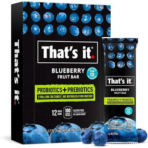 That's it. Mango+Blueberry Variety Probiotic Fruit Bar - Immunity Booster & Support Active Cultures to Promote Healthy Gut & Digestion 100% All Natural 2 Ingredients Whole 30 Compliant, Paleo, Allergen Friendly (12 Count)