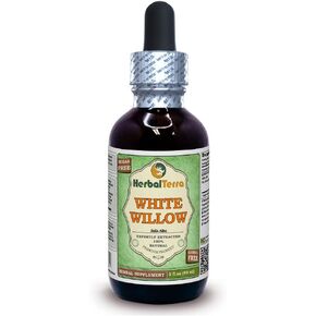 Herbal Terra LLC White Willow (Salix Alba) Glycerite, Organic Dried Bark Alcohol-Free Liquid Extract 2 oz in Saudi Arabia