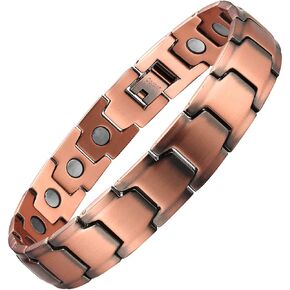 أساور نحاسية للرجال 21.59 سم، سوار مغناطيسي قابل للتعديل لتخفيف الآلام لالتهاب المفاصل والنفق الرسغي النفق النفق النصفي التنس in Kuwait