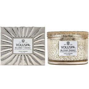 Voluspa Blond Tabac Candle | Corta Maison Boxed Glass | 11 Oz. | 45 Hour Burn Time | Vegan | Coconut Wax and All Natural Wicks for a Cleaner Burn in Saudi Arabia