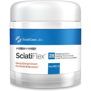 SciatiFlex Topical Sciatic Cream - Maximum Strength for Sciatic Nerve Discomfort in The Lower Back, Hips, Buttocks, Legs and Feet - Hemp Cream with Arnica Extract, Shea Butter, Aloe Vera - 4oz