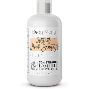 جل مطهر اليدين من بودي ميري 70% من الكحول الإيثيلي يقتل الجراثيم دون تجفيف الجلد، قوة مركز السيطرة على الأمراض غنية بمستخلصات عضوية معتمدة لرفع الأوساخ من أجل تنظيف عميق (8 أونصة) in Kuwait