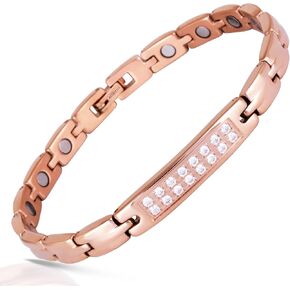 Smarter LifeStyle Sparkling Titanium Magnetic Bracelet for Women - Adjustable Bracelet Length with Sizing Tool for Perfect Fit, Womens Magnetic Bracelet
