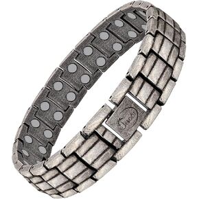 JEROOT Magnetic Bracelets for Men, Pure Titanium Double Row Strong Magnets(3500Gauss Per Magnet) Bracelet, Men's Bracelet with Adjustment Tool & Jewelry Gift Box in Kuwait
