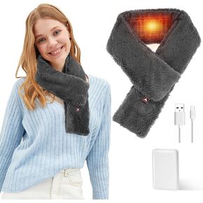 وشاح ساخن، وشاح رقبة ساخن من فيكس مع بطارية 5000 مللي أمبير في الساعة، وسادة تدفئة للرقبة قابلة لإعادة الشحن لتخفيف آلام الرقبة، سخان كهربائي للرقبة مع 3 مستويات تسخين، لفافة رقبة ساخنة للنساء والرجال in Kuwait