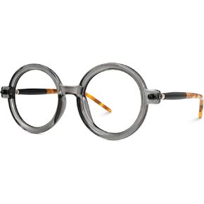 Zeelool Vintage Thick Round Eyeglasses Frame for Women Men with Non-prescription Clear Lens Rahman ZJGX633614