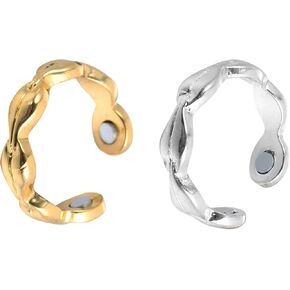 2pcs Magnetic Rings Weight Loss Toe Ring Copper Rings Magnetic Health Ring for and Carpal Tunnel Golden Silver in Kuwait
