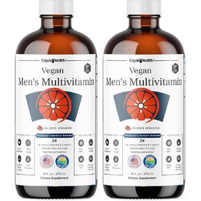 فيتامينات سائلة نباتية متعددة للرجال من LIQUIDHEALTH مع مزيج عشبي أشواغاندا للرجال البالغين - مكمل أداء يومي لدعم القدرة على التحمل والقدرة على التحمل وتدفق الدم - نباتي، غير معدّل وراثيًا، خالي من السكر (عبوتان) in Kuwait