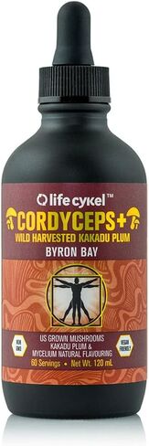 مستخلص فطر كورديسيبس من LIFE CYKEL مع برقوق كاكادو - مكمل طاقة طبيعي للتعب والقدرة على التحمل - مضادات الأكسدة فيتامين C من فطريات عضوية غير معدلة وراثيًا مصنوعة في الولايات المتحدة، 2 أونصة سائلة (قد تختلف التعبئة) in Kuwait