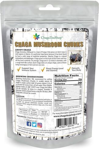 Siberian Chaga Mushroom Chunks Wild Harvested 3 Oz. (85g) in Kuwait