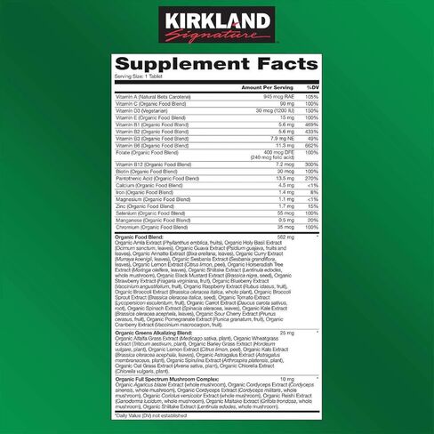 Kirkland Signature USDA Organic Multivitamin, 80 Coated Tablets in Saudi Arabia