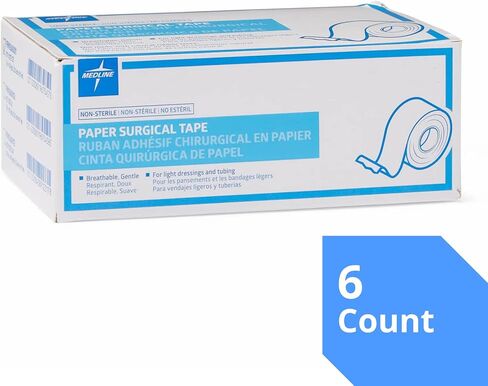 Medline PRM260001H Essentials Paper Medical Tape, 1" Width, 10 Yards Length, Pack of 12 in Saudi Arabia