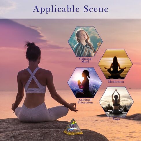 Amethyst Sphere Orgonite Pyramid for Positive Energy Healing Crystal and Stone for Yoga Meditation Bring Good Luck & Wealth Resist Stress in Kuwait