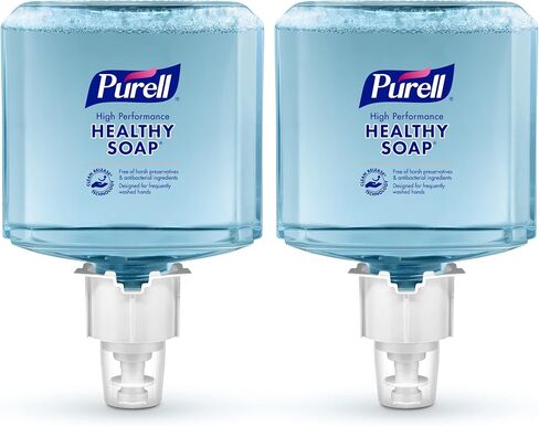 تقنية CLEAN RELEASE من العلامة التجارية PURELL (CRT) رغوة صحية عالية الأداء، خالية من العطور، عبوة 1200 مل لموزع الصابون اليدوي PURELL ES4 (عبوة من 2) - 5085-02 - تم تصنيعها بواسطة GOJO, Inc. in Saudi Arabia