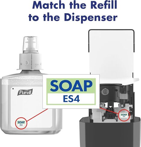 تقنية CLEAN RELEASE من العلامة التجارية PURELL (CRT) رغوة صحية عالية الأداء، خالية من العطور، عبوة 1200 مل لموزع الصابون اليدوي PURELL ES4 (عبوة من 2) - 5085-02 - تم تصنيعها بواسطة GOJO, Inc. in Saudi Arabia