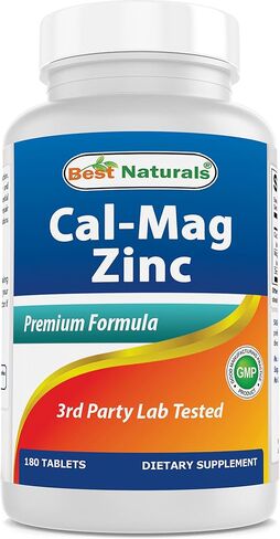 رقم 1 CAL MAG ZINC من Best Naturals - مركب معدني أساسي - تم تصنيعه في منشأة معتمدة من GMP مقرها الولايات المتحدة الأمريكية وتم اختبار نقائه من قبل طرف ثالث. مضمون!!, 180 قرصًا in Saudi Arabia