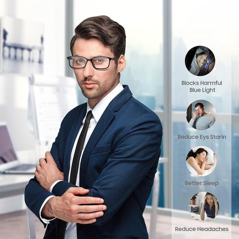 نظارات بلاك فيو بلو لايت للنساء، نظارات الضوء الأزرق للرجال، نظارات بعدسات شفافة، نظارات الكمبيوتر، نظارات الألعاب، مضادة لإجهاد العين، حجب التلفزيون والهاتف والكمبيوتر وألعاب الكمبيوتر نظارات الضوء الأزرق in Kuwait
