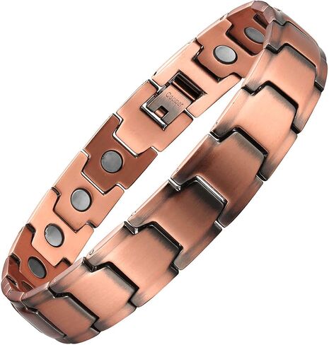أساور نحاسية للرجال 21.59 سم، سوار مغناطيسي قابل للتعديل لتخفيف الآلام لالتهاب المفاصل والنفق الرسغي النفق النفق النصفي التنس in Kuwait