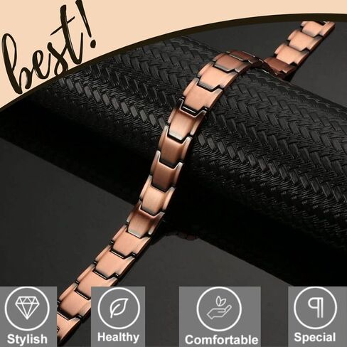 أساور نحاسية للرجال 21.59 سم، سوار مغناطيسي قابل للتعديل لتخفيف الآلام لالتهاب المفاصل والنفق الرسغي النفق النفق النصفي التنس in Kuwait