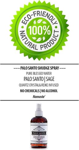 Palo Santo Smudge Spray (8 FL OZ) Premium 100% Pure Palo Santo and Sage Essential Oils. Our Smudge Spray is Crystal & Reiki Infused, Energy Clearing, Purifying, Healing, Smokeless Alternative. in Saudi Arabia