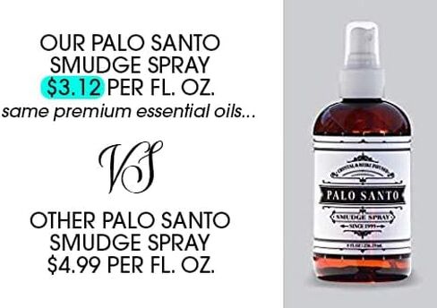 Palo Santo Smudge Spray (8 FL OZ) Premium 100% Pure Palo Santo and Sage Essential Oils. Our Smudge Spray is Crystal & Reiki Infused, Energy Clearing, Purifying, Healing, Smokeless Alternative. in Saudi Arabia