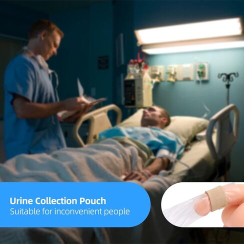 حزام قسطرة خارجي للذكور بسعة كبيرة 100 كيس بول وشريط قوي، ثلاثة مشبك قابل للتعديل مانع للتسرب، حزام تثبيت قابل لإعادة الاستخدام للرجال in Kuwait