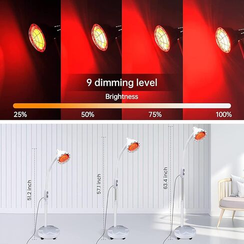 275 واط مصباح الحرارة بالأشعة تحت الحمراء القريبة، العلاج بالضوء الأحمر بالأشعة تحت الحمراء لتخفيف الألم وآلام العضلات، العلاج بالضوء بالأشعة تحت الحمراء مع حامل in Kuwait