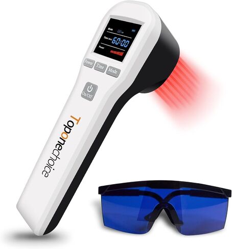جهاز العلاج بالضوء الأحمر من Toponechoice، 4x808nm+16x650nm، العلاج بالضوء الأحمر بالأشعة تحت الحمراء لتخفيف آلام الجسم، استرخاء عضلات الساق الخلفية للركبة، آلة العلاج بالضوء الأحمر لجسم الإنسان والحيوانات الأليفة والكلاب والخيول in Kuwait