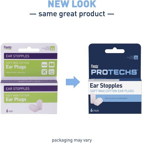 سدادات أذن من القطن والشمع الناعم من فلينتس للنوم والشخير والضوضاء العالية والسفر والحفلات الموسيقية والبناء والدراسة، 6 أزواج، NRR 22 in Kuwait