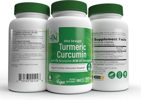 Health Thru Nutrition Turmeric Curcumin Complex 500mg | as BCM-95 Curcugreen Clinically Studied | Vegan Certified | (NON-GMO and Hypoallergenic (pack of 60) in Kuwait