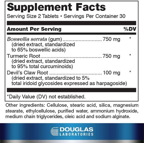 Douglas Laboratories Boswellia-Turmeric Complex | Botanical Extracts to Support Normal Recovery of Joints and Muscles After Exercise or Activity* | 60 Tablets in Saudi Arabia