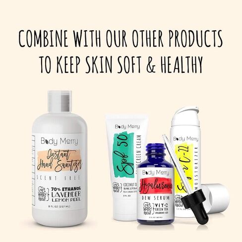 جل مطهر اليدين من بودي ميري 70% من الكحول الإيثيلي يقتل الجراثيم دون تجفيف الجلد، قوة مركز السيطرة على الأمراض غنية بمستخلصات عضوية معتمدة لرفع الأوساخ من أجل تنظيف عميق (8 أونصة) in Kuwait