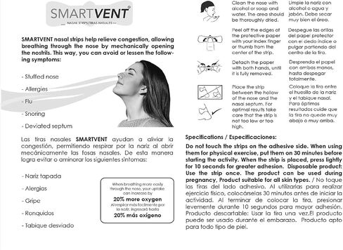 SMART VENT 40 Drug and Latex Free Nasal Strips That Instantly Relieve Nasal Congestion Breathe Better, Live Better. Includes 2 Practical Cases. in Saudi Arabia