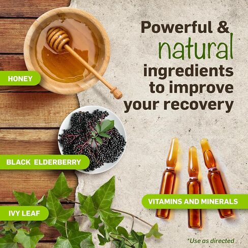 شراب السعال الطبيعي من توكول مع العسل النقي لتخفيف جفاف الحلق مع نبات البلسان وفيتامين ج وفيتامين د وأوراق اللبلاب والزنك لدعم المناعة، مناسب للأعمار من 14 عامًا فما فوق، غير نعاس، 6 أونصة (عبوة من 3) in Kuwait