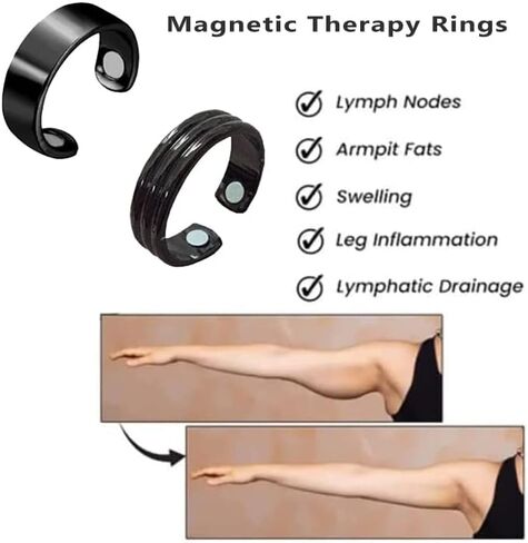 CSIYANJRY99 Lymphatic Drainage Therapeutic Therapy Rings for Women Men,2Pcs Lymph Detox Ring,Slim Ring for Stress Pain Relief,Open Adjustable Finger Ring in Saudi Arabia