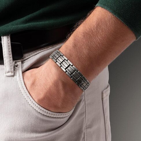 JEROOT Magnetic Bracelets for Men, Pure Titanium Double Row Strong Magnets(3500Gauss Per Magnet) Bracelet, Men's Bracelet with Adjustment Tool & Jewelry Gift Box in Kuwait