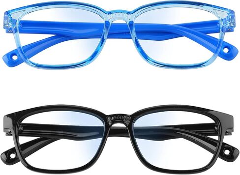 نظارات Konikit Kids Blue Light Blocking Glasses 2 Pack، مضادة لإجهاد العين، مرشح بلو راي، نظارات الكمبيوتر/الألعاب/التلفزيون للأولاد والبنات من سن 3 إلى 12 سنة in Kuwait