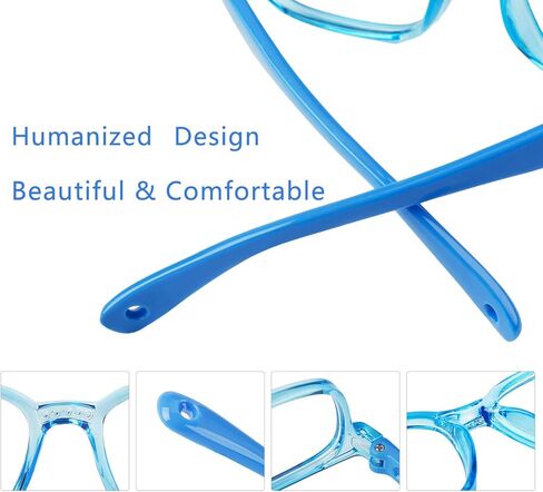 نظارات Konikit Kids Blue Light Blocking Glasses 2 Pack، مضادة لإجهاد العين، مرشح بلو راي، نظارات الكمبيوتر/الألعاب/التلفزيون للأولاد والبنات من سن 3 إلى 12 سنة in Kuwait