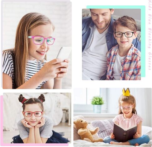 نظارات Konikit Kids Blue Light Blocking Glasses 2 Pack، مضادة لإجهاد العين، مرشح بلو راي، نظارات الكمبيوتر/الألعاب/التلفزيون للأولاد والبنات من سن 3 إلى 12 سنة in Kuwait