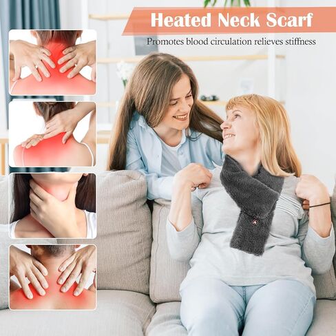 وشاح ساخن، وشاح رقبة ساخن من فيكس مع بطارية 5000 مللي أمبير في الساعة، وسادة تدفئة للرقبة قابلة لإعادة الشحن لتخفيف آلام الرقبة، سخان كهربائي للرقبة مع 3 مستويات تسخين، لفافة رقبة ساخنة للنساء والرجال in Kuwait